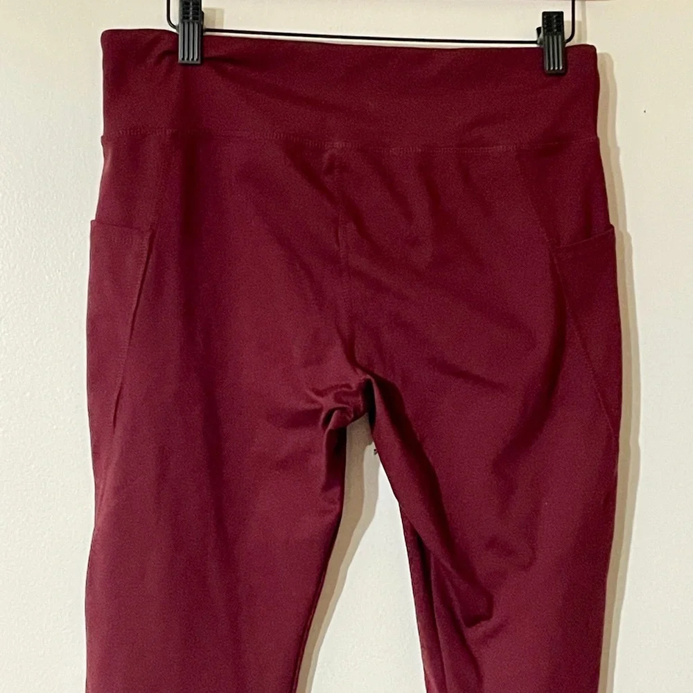 Jockey Women's Rich Burgundy Leggings with Side Pockets, Polyester Spandex Blend - Picture 11 of 11